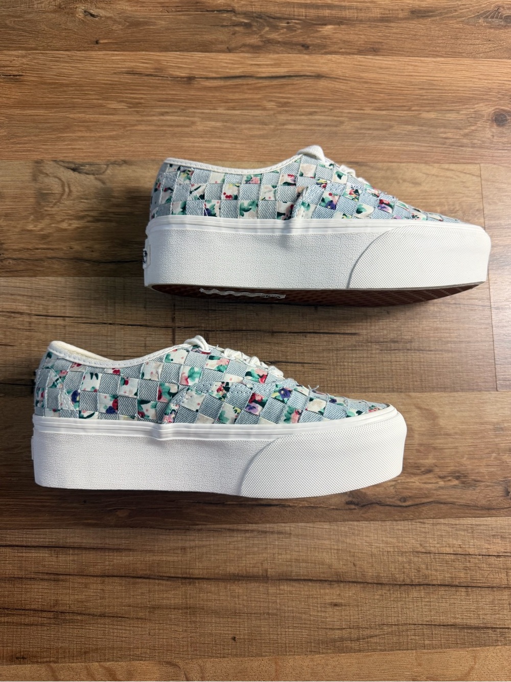 Women’s Vans Floral Authentic Stackform Woven Floral/Denim Platform Sneakers 6.5 - Picture 6 of 11